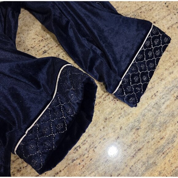 New! Lot of 2 Anthony Richards Sz 3X Velvet House Coat Robe Embroidered 1/2 Zip - Picture 8 of 12